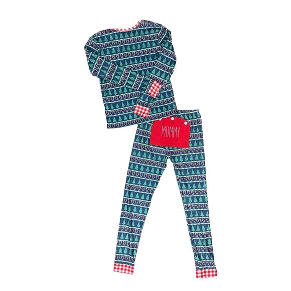 Sugar Bee Boutique | Christmas Tree & Candy Cane Mommy Skinny Leg Pajama Set - Picture 2 of 13